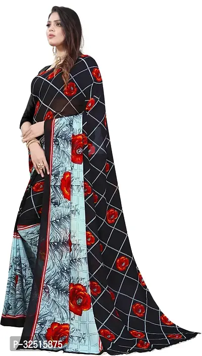 Stylish Georgette Printed Saree with Blouse piece For Women Pack Of 2-thumb3