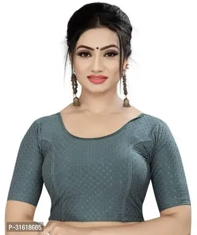 Reliable Grey Lycra Blend Stitched Blouses For Women-thumb0