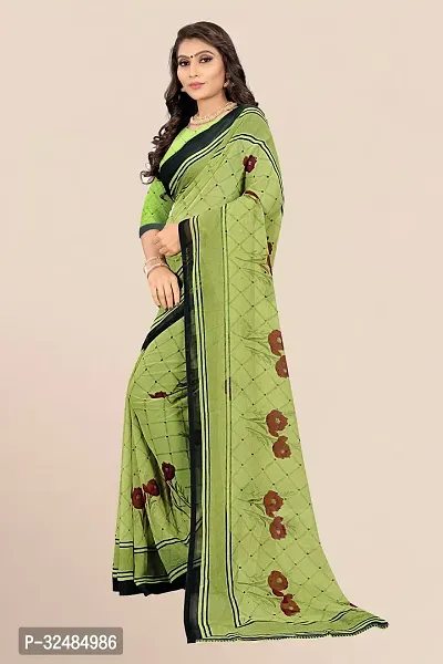 Elegant Georgette Printed Saree with Blouse piece For Women-thumb4