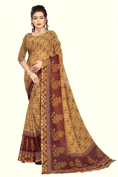 Stylish Polycotton Saree without Blouse piece For Women