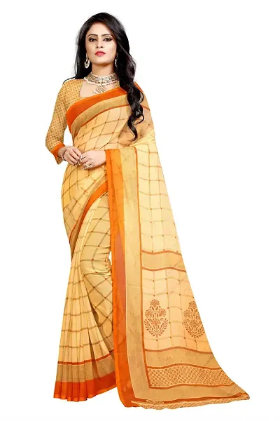 Elegant Polycotton Saree without Blouse piece For Women