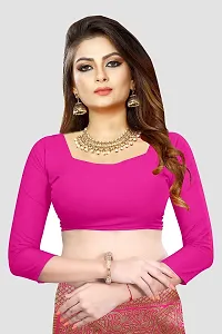 Beautiful Pink Art Silk Woven Design Saree With Blouse Piece For Women-thumb1