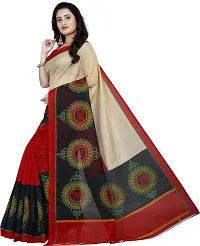 Beautiful Multicoloured Cotton Blend Printed Saree With Blouse Piece For Women-thumb1