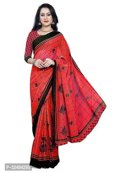 Beautiful Multicoloured Georgette Printed Saree With Blouse Piece For Women Pack Of 2-thumb2