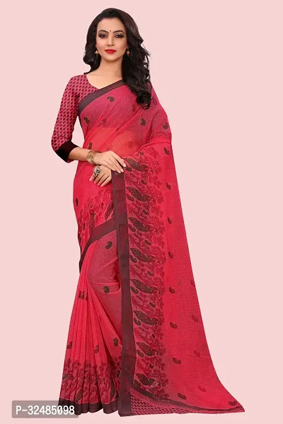 Elegant Georgette Printed Saree with Blouse piece For Women-thumb0