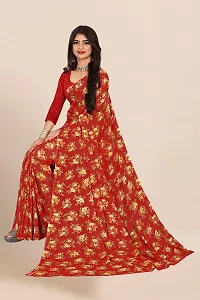 Stylish Red Georgette Printed Saree with Blouse piece For Women-thumb4