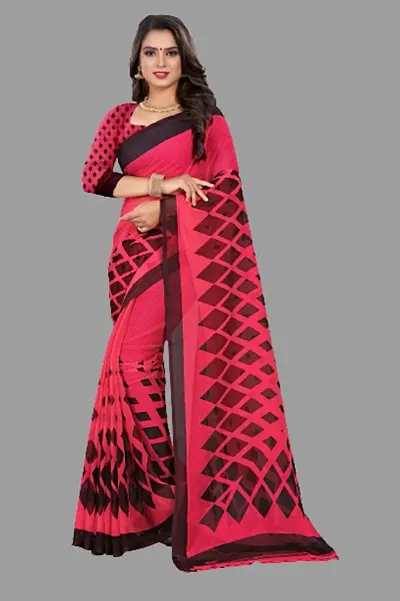 Stylish Polycotton Saree without Blouse piece For Women