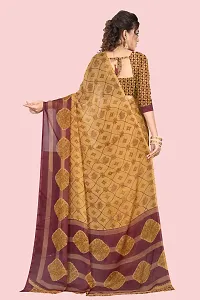 Beautiful Yellow Georgette Printed Saree With Blouse Piece For Women-thumb2