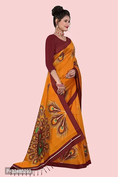 Elegant Art Silk Printed Saree with Blouse piece For Women-thumb3