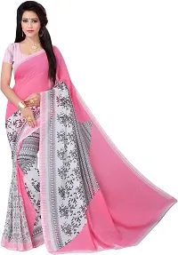 Stylish Multicoloured Georgette Printed Saree with Blouse piece For Women Pack of 2-thumb1