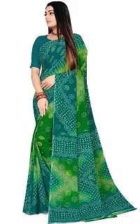 Beautiful Green Georgette Printed Saree For Women-thumb1