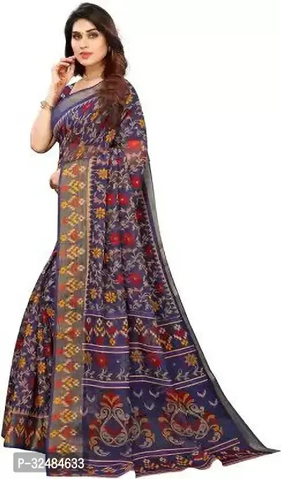 Elegant Cotton Silk Printed Saree with Blouse piece For Women-thumb5