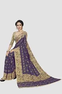 Beautiful Purple Georgette Printed Saree With Blouse Piece For Women-thumb4