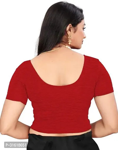 Reliable Red Lycra Blend Stitched Blouses For Women-thumb4