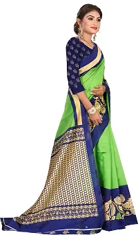 Beautiful Green Art Silk Printed Saree With Blouse Piece For Women-thumb2