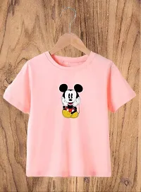 Elegant Pink Cotton Blend Printed Tshirt For Women-thumb1