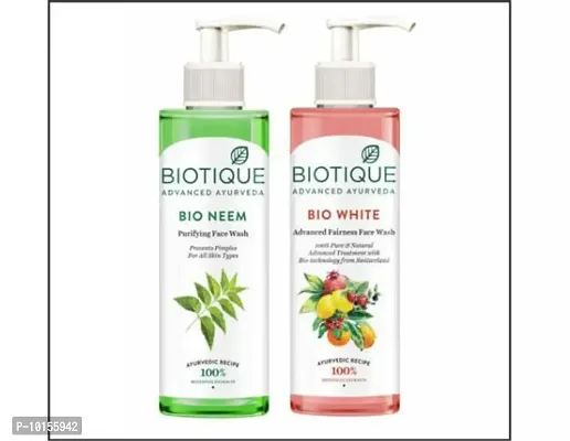 Biotique Bio Neem Face Wash 200Mlbio White Face Wash 200Ml 2Pic Set Skin Care Face Wash