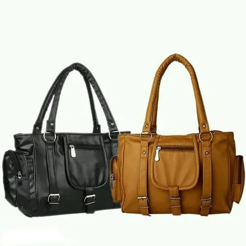 Stylish Combo Of PU Solid Handbags For Women