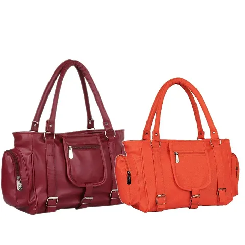 Elegant Combo Set Of Artificial Leather Solid Handbags