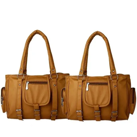 Elegant Artificial Leather Solid Handbags