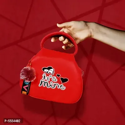 Stylish Red New Print PU Heart Sling Bag For Girls And Women-thumb4