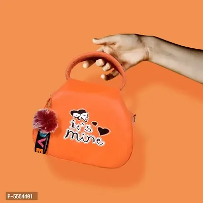 Stylish Orange New Print  PU Heart Sling Bag For Girls And Women-thumb4