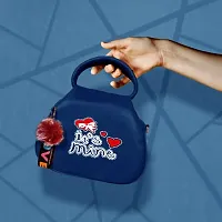 Stylish Blue New Print  PU Heart Sling Bag For Girls And Women-thumb3