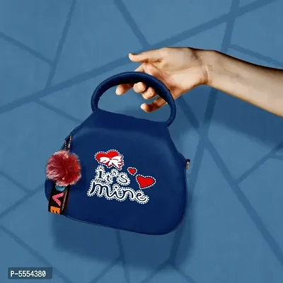 Stylish Blue New Print  PU Heart Sling Bag For Girls And Women-thumb4