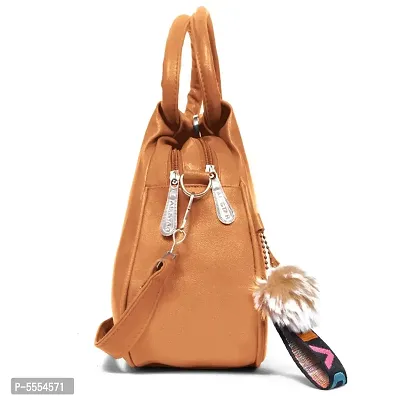 Elegant Tan New PU Heart Sling Bag For Girls And Women-thumb2