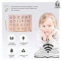 CABZO English Alphabet Tracing Board with Dummy Pencil | Capital Word ACBD and Small Word ABCD | Educational Puzzle Toys for 2+ Years Old Kids (Brown)-thumb3