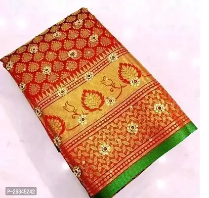 Beatiful Multicoloured Art Silk Saree With Blouse Piece For Women-thumb0