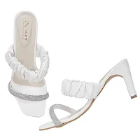 White Diamond straps embellished block heel-thumb2