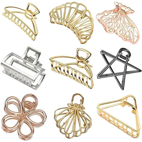 Metal Butterfly Hair Clutchers for Women - Set of 9: Elevate Your Style with Elegance and Versatility!