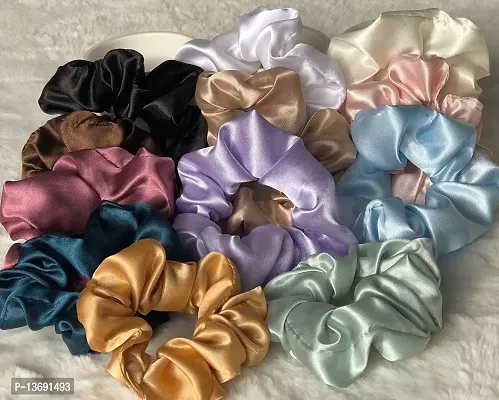 BIRDWARE Hair Rubber Bands For Women And Girls Stretchable Hair Bands Elastic Cotton Stretch Hair Ties Bands  Hair bow (Satin Hair Band Pack of 24)-thumb2