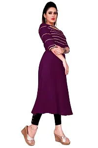 SENEGAL Reyon Fabric Women's Kurta with Gotta Patti leheriya Work Purple-thumb2