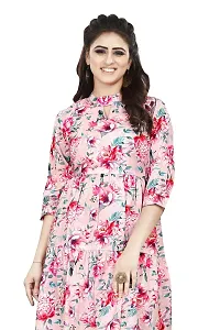 SENEGAL Women's Stylish Western Kneelength Dress/one Piece Pink-thumb3