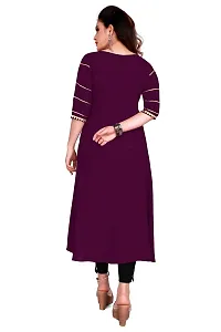 SENEGAL Reyon Fabric Women's Kurta with Gotta Patti leheriya Work Purple-thumb1