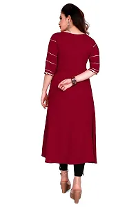 SENEGAL Reyon Fabric Women's Kurta with Gotta Patti leheriya Work Red-thumb1