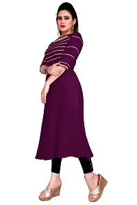 SENEGAL Reyon Fabric Women's Kurta with Gotta Patti leheriya Work Purple-thumb3