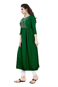 SENEGAL New Women's Rayon Kurti with Multicolor Embroidery Work in Chest with Mirror Work-thumb1