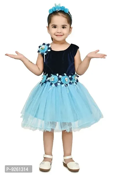 Classic Net Embellished Dresses for Kids Girls