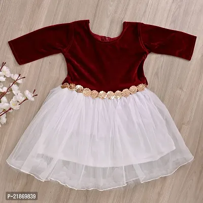 Stylish Red Velvet Frock  Dresses For cute Babygirls-thumb0