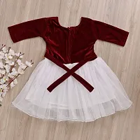 Stylish Red Velvet Frock  Dresses For cute Babygirls-thumb1