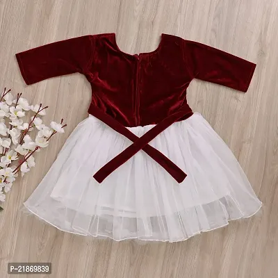 Stylish Red Velvet Frock  Dresses For cute Babygirls-thumb2