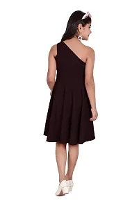 One Shoulder Midi Dress for Kids Latest and Trendy Dress Staylsih Dress Knee Length Midi Black-thumb1