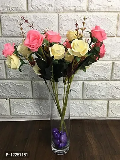 Trendy Fabric Artificial Rose Flower Bunch-thumb0