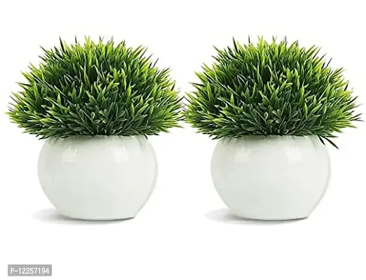 Trendy Artificial Bonsai Plants Set Of 2 - Mini Plants With Pots-thumb0