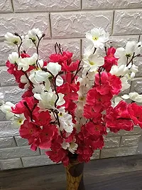 Trendy Artificial Dark Pink  White Blossom Flower Bunch-thumb1