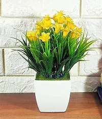 Trendy Natural Looking Artificial Flower With Melamine Pot-thumb1