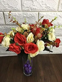 Trendy Fabric Artificial Rose Flower Bunch-thumb1